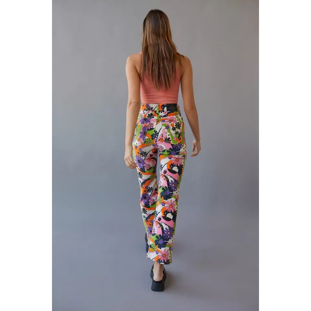 Quần khaki nhung họa tiết hoa lưng cao BDG by Urban Outfitters