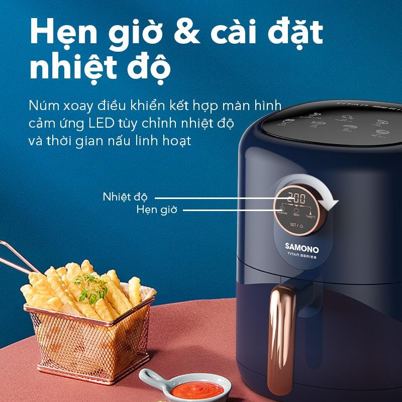 Nồi chiên không dầu dung tích 4L SAMONO SW-AFBE04 Xanh-WOOK