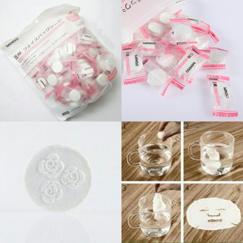 Gói 100 Viên Mặt Nạ Viên Giấy Nén Miniso