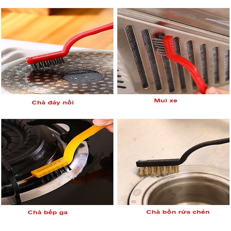 Bộ 3 bàn chải thép vệ sinh bếp gas,nhà bếp chuyên dụng