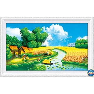 Tranh Đính Đá ABC 3D Sông Nước Ruộng Đồng Y49 , DF190 (KHÁCH TỰ ĐÍNH) KT:100X61CM
