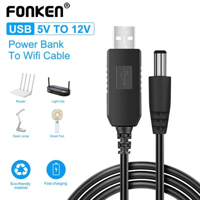 Cáp chuyển đổi tăng áp wifi Fonken từ đầu nguồn Powerbank DC 5V sang 9V/12V