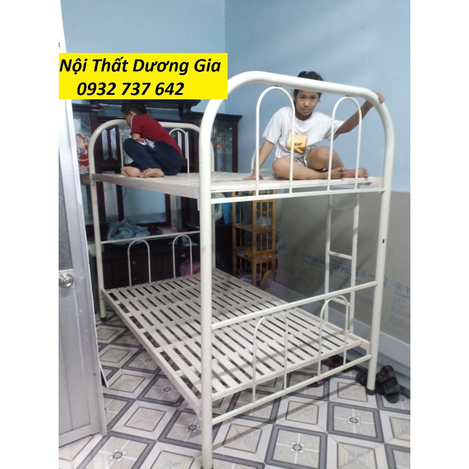 Giường sắt 2 tầng trên dưới 1m Free ship HCM