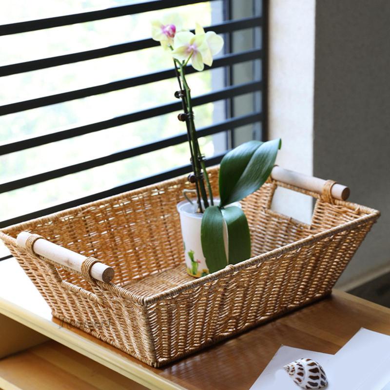 [Fenteer1] Giỏ Mây Đựng Trái Cây / Bánh Mì Trang Trí Bàn / Phòng Tắm