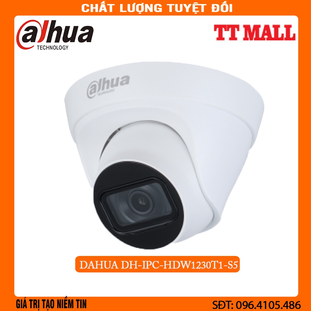 [Mã ELHAMS5 giảm 6% đơn 300K] CAMERA IP DOME DAHUA DH-IPC-HDW1230T1-S5 ,POE,CHUẨN NÉN H265 , ONVIF2.4,CHỐNG NƯỚC IP67