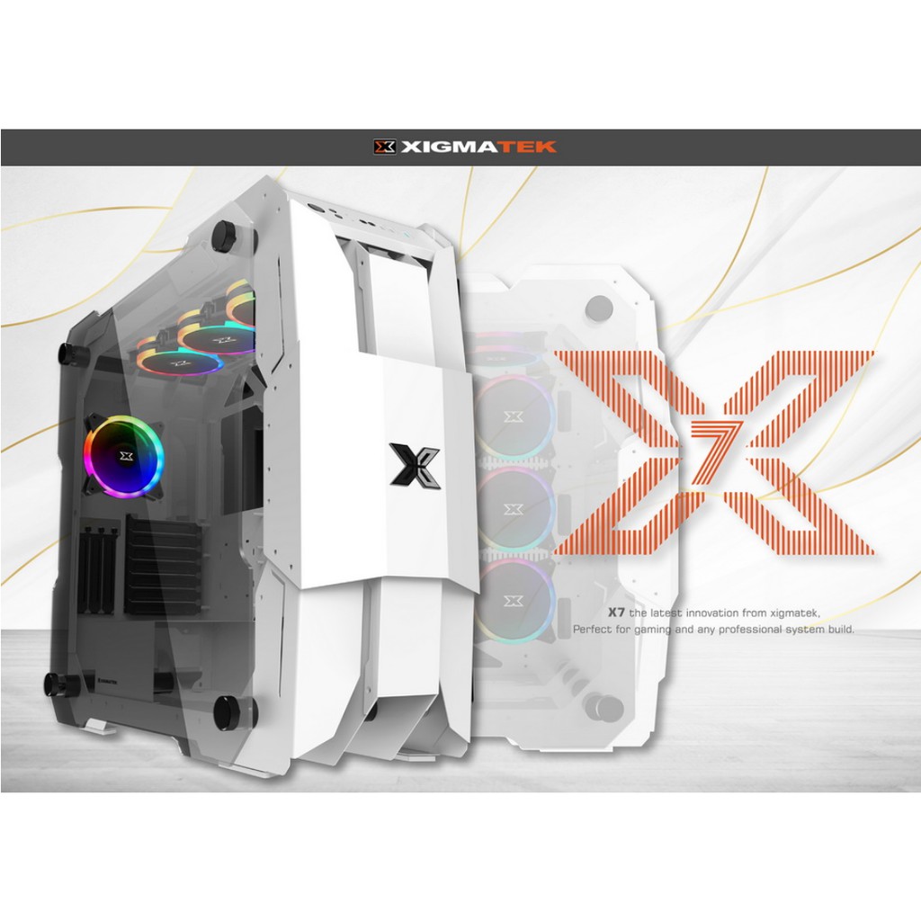 XIGMATEK X7 WHITE  - PREMIUM GAMING E-ATX - To như cái ghế, vỏ case to nhát thế giới