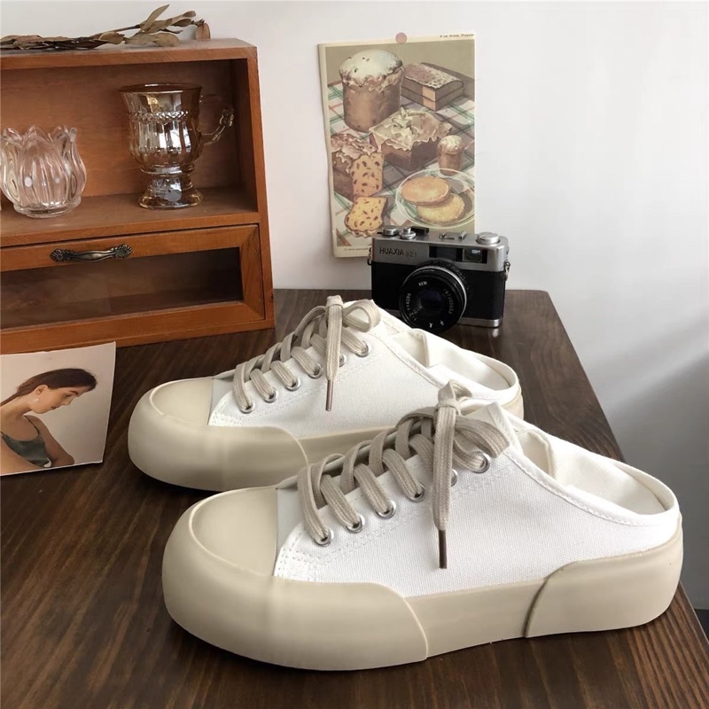 GIÀY BATA ĐẾ BÁNH MÌ CANVAS THIẾT KẾ 2 IN 1 ULZZANG