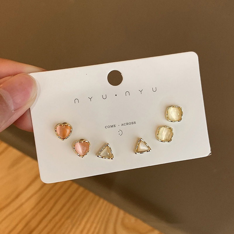 Set 6 khuyên tai phong cách Hàn Quốc