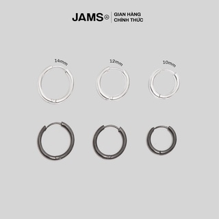 Khuyên tai vòng tròn titan JAMS bật khấc nhiều size unisex cao cấp không rỉ earrings thời trang