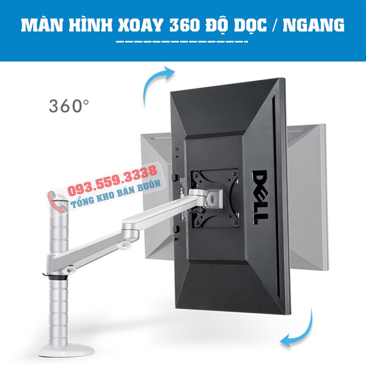 Giá Treo Màn Hình Máy Tính OA 3S 17 - 27 - 29 - 32 inch / Tay Treo Màn Hình Gắn Bàn Hợp Kim Nhôm [ Cao Cấp Hơn NB F80 ]