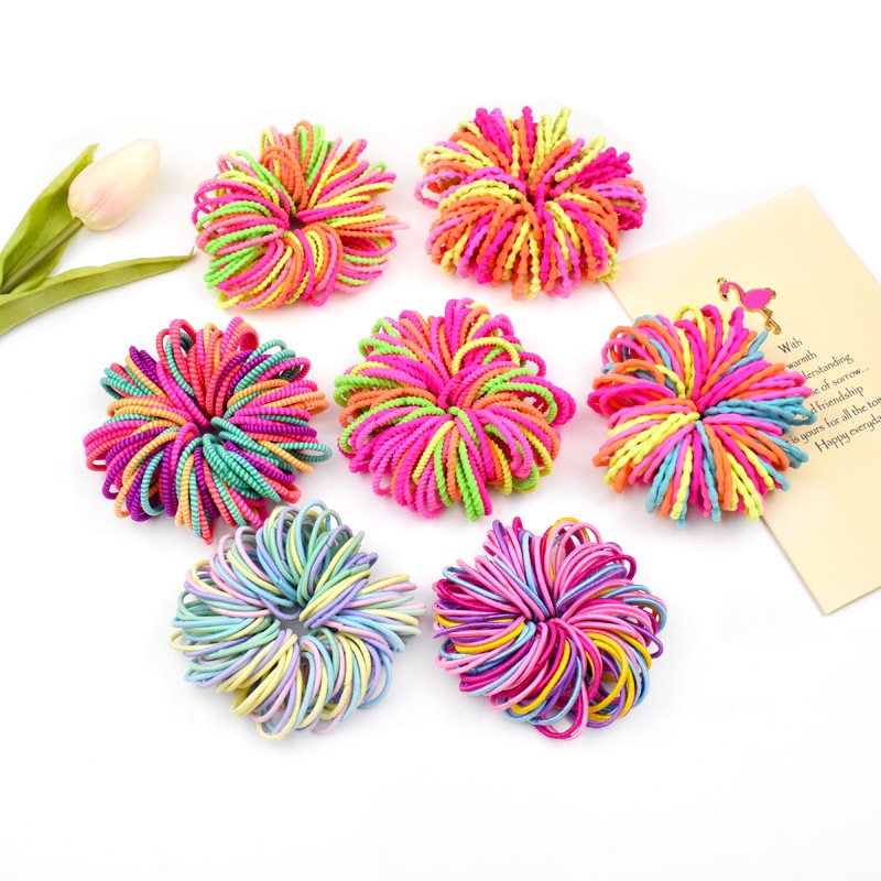 {Đường kính ~2cm} SET 100 CỌNG THUN NHÍ / CHUN CỘT TÓC - CO GIÃN TỐT - DÀNH CHO BÉ