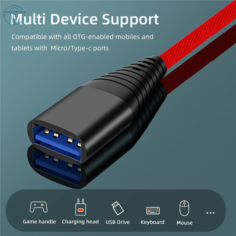 Cáp chuyển đổi 2 trong 1 đầu cắm usb otg type c micro usb sang ổ cắm usb 2.0
