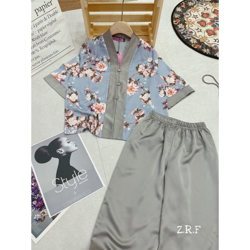 SNU38 - SET BỘ LỤA HOA ĐI CHÙA CỔ TIM CHO NỮ | BigBuy360 - bigbuy360.vn