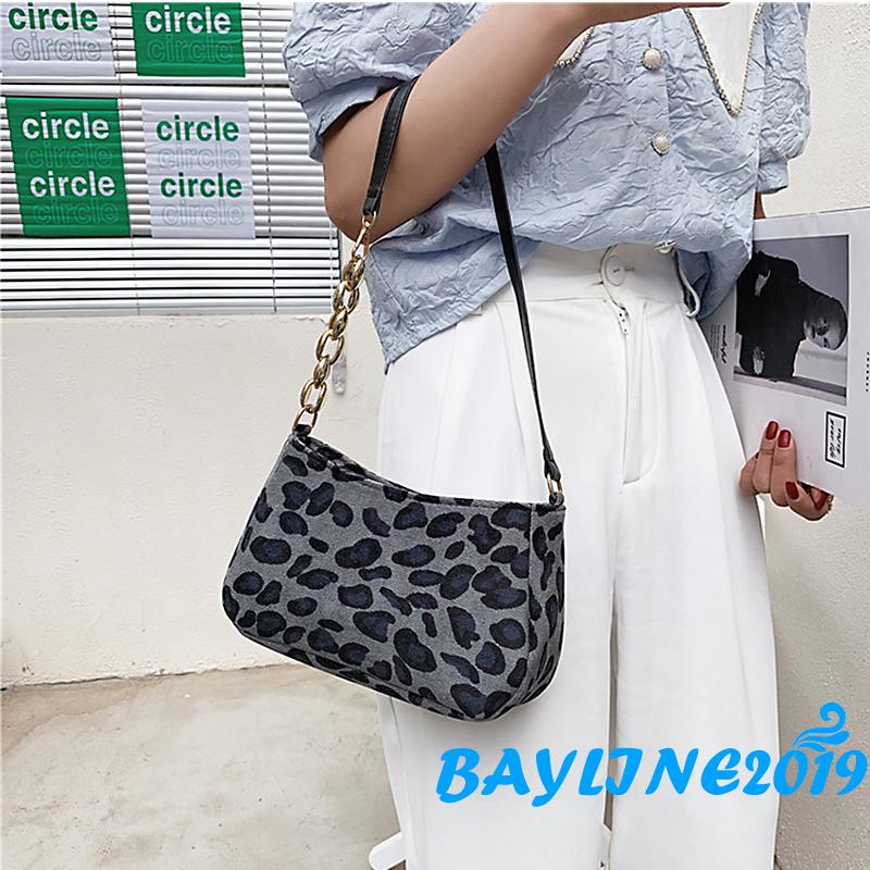 BAY-Túi xách đeo vai họa tiết da báo/ ngựa vằn phong cách retro cho nữ