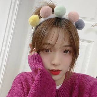 Băng đô, bờm, cài tóc 5 cục bông pom pom