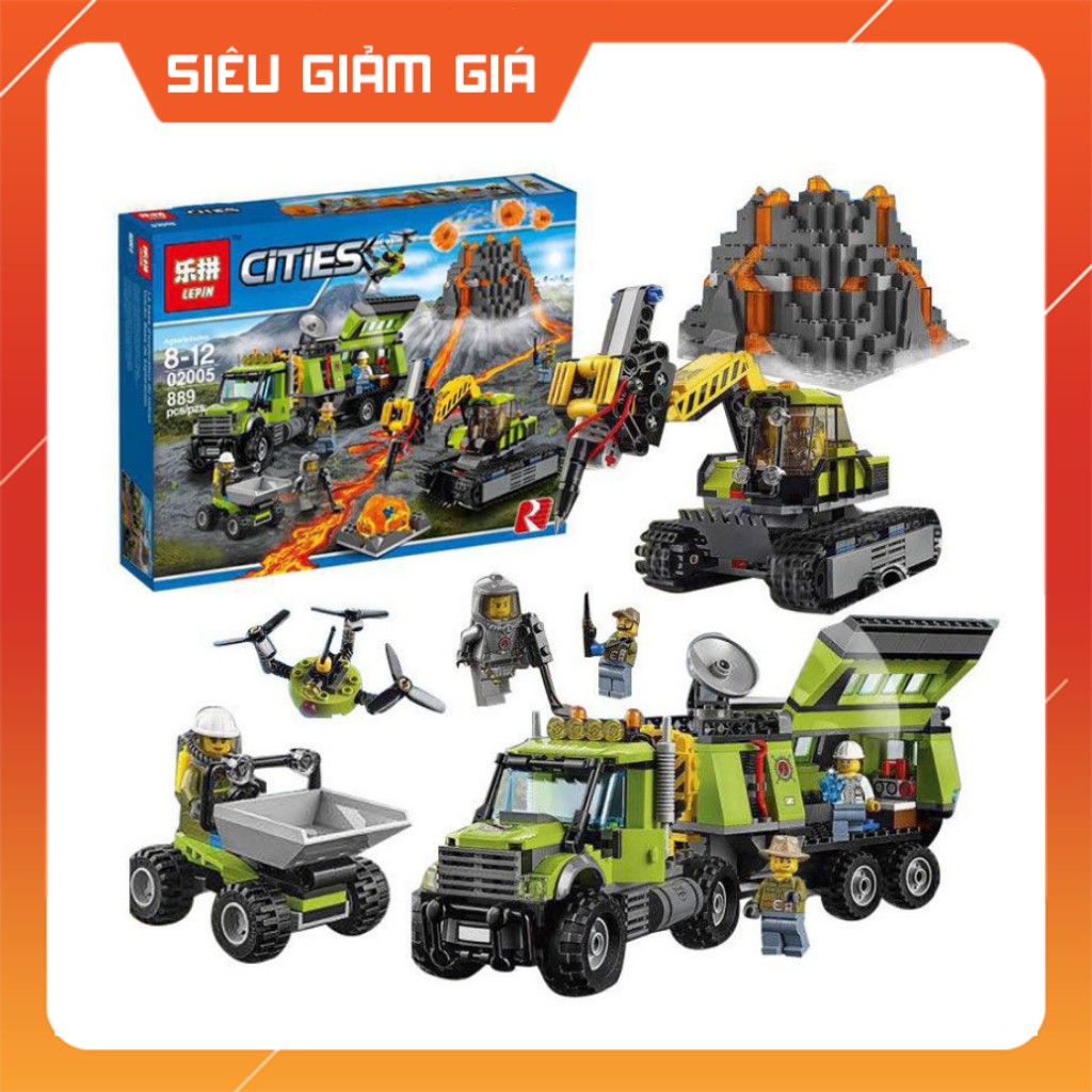 Lắp Ráp Xếp Hình Mô Hình Trạm Nghiên Cứu Núi Lửa 865 Khối LEPIN02005