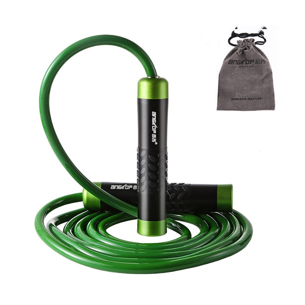 Dây nhảy thể lực CLEACCO trọng lượng 400g, tay cầm kim loại ( dùng trong Boxing, Muay Thai ), tặng kèm túi BORO SPORT