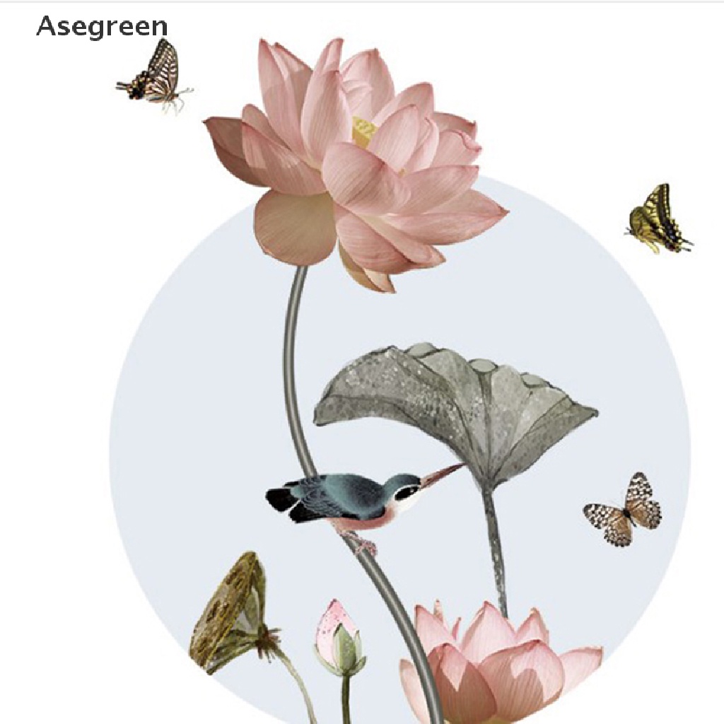 Giấy dán tường trang trí phòng khách hình hoa sen lớn xinh xắn