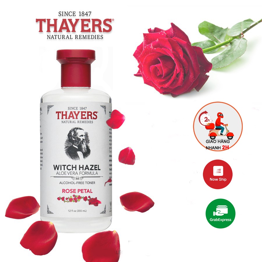 Nước hoa hồng thayers không chứa cồn, lành tính - Toner Thayer Rose Petal 355ml