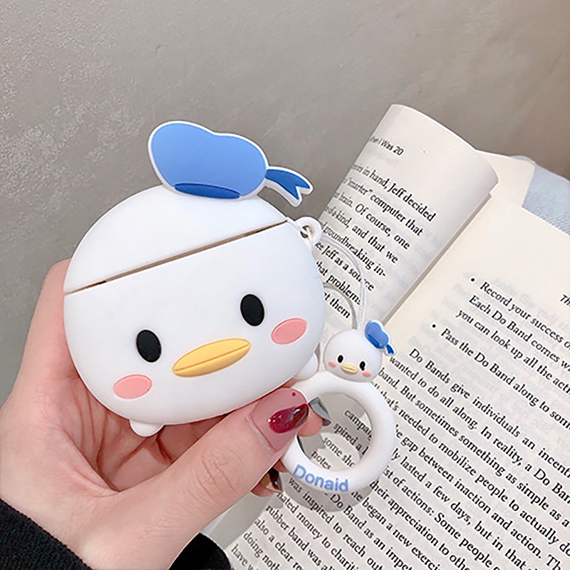Vỏ bảo vệ hộp sạc tai nghe bằng Silicon mềm hình gấu/heo/vịt thích hợp cho Airpods 1 2 3 Pro Inpods I12 I7 I12 Pro