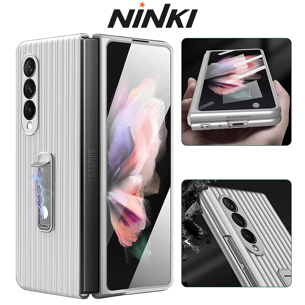 Ninki Ốp Điện Thoại Ninki Bằng PC + Mặt Kính Bảo Vệ Chống Rơi Cho Samsung Galaxy Z Fold 3 5G 2021