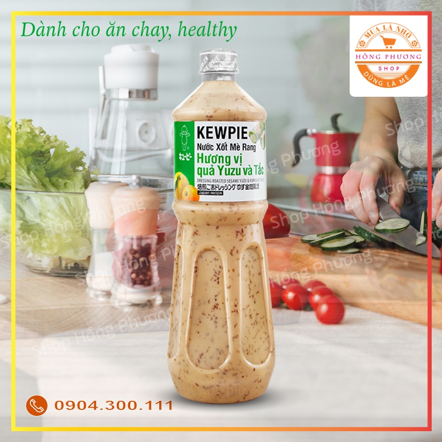 Nước xốt Mè rang hương vị quả Yuzu và Tắc Kewpie - chai to 1 lít