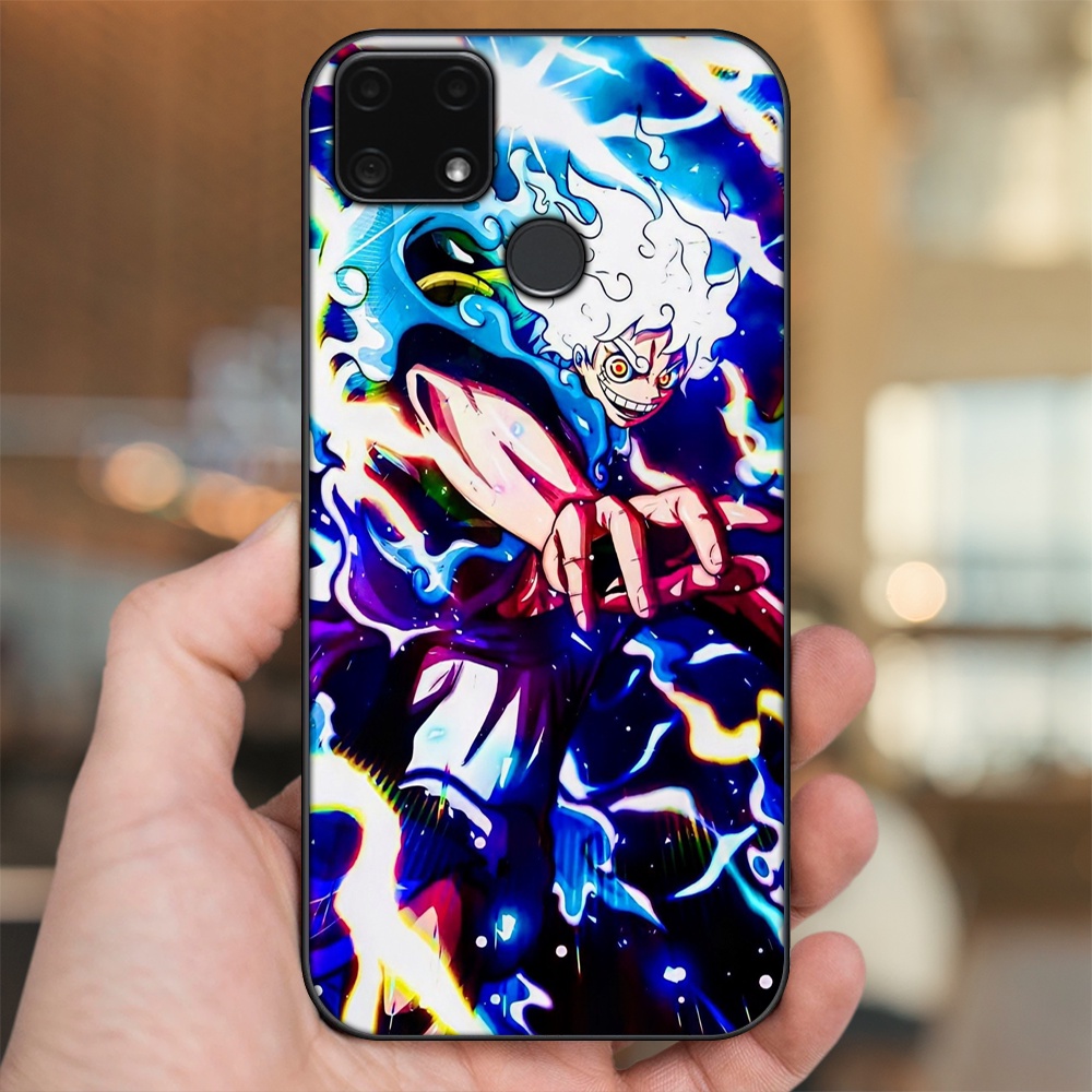 Ốp lưng Realme C25 viền đen in hình Luffy One Piece