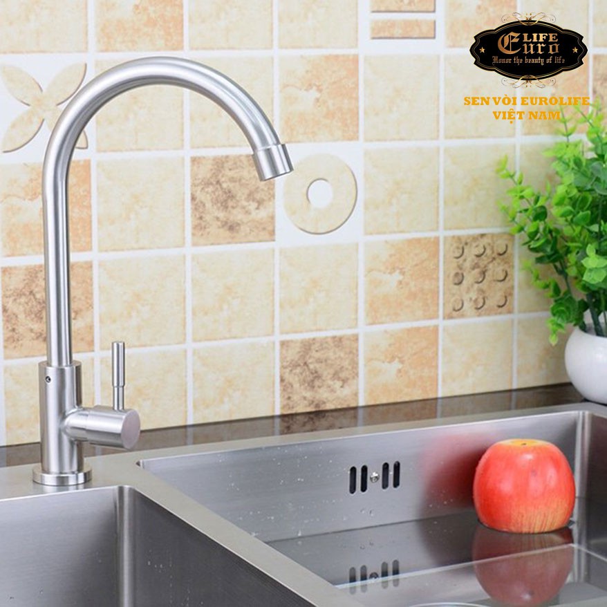 Vòi rửa chén lạnh Inox SUS 304 Eurolife EL-RC07