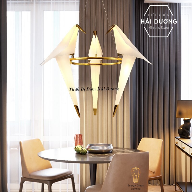 Đèn thả trang trí hiện đại hình chim cao cấp phong cách Origami ( 3 chim ) - Bảo hành 12 tháng