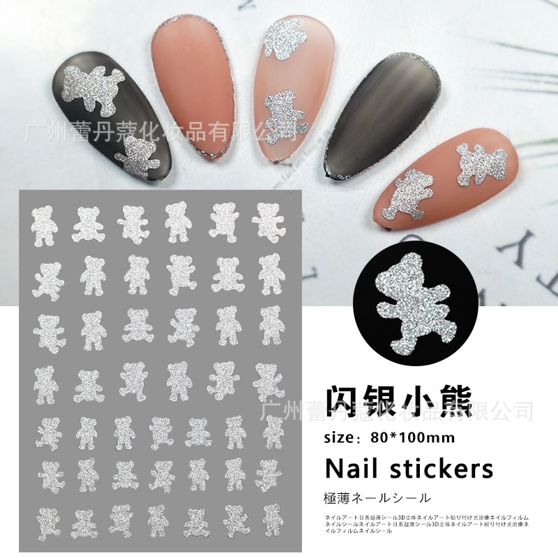 Sticker dán móng nail, Stick nhũ flash đủ mẫu siêu HOT móng đẹp lung linh