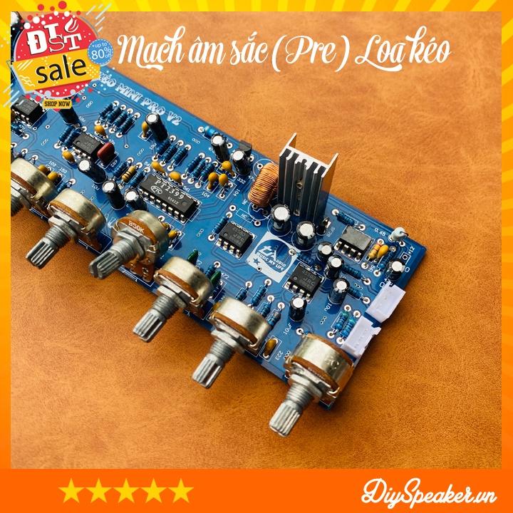 Mạch âm sắc  karaoke Loa kéo mini Pro V2 - Nguồn đơn