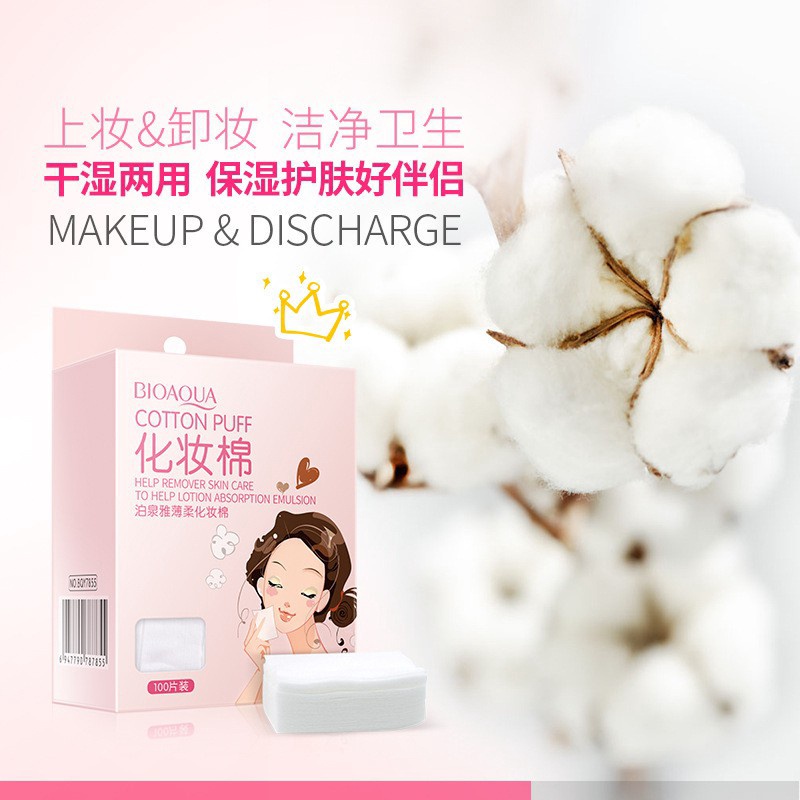 [Hàng mới về] Bộ 100 Bông Tẩy Trang Bioaqua Chất Lượng Cao Tiện Dụng