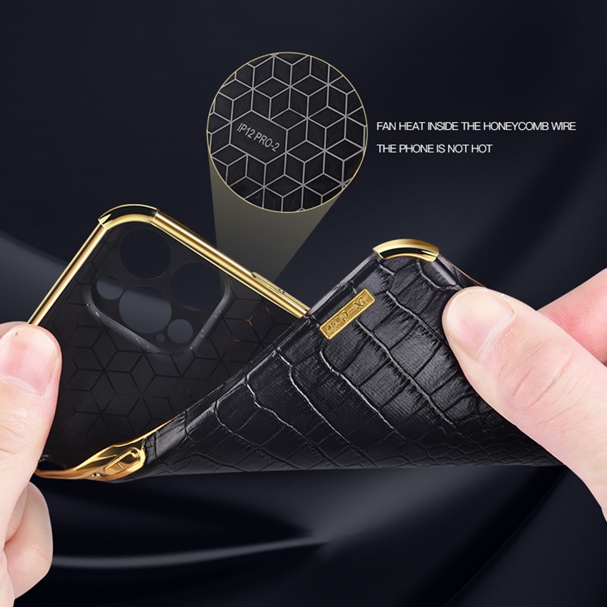 Ốp điện thoại hoa văn da cá sấu chống sốc thích hợp cho Iphone 13 11 Pro 12 Pro Max