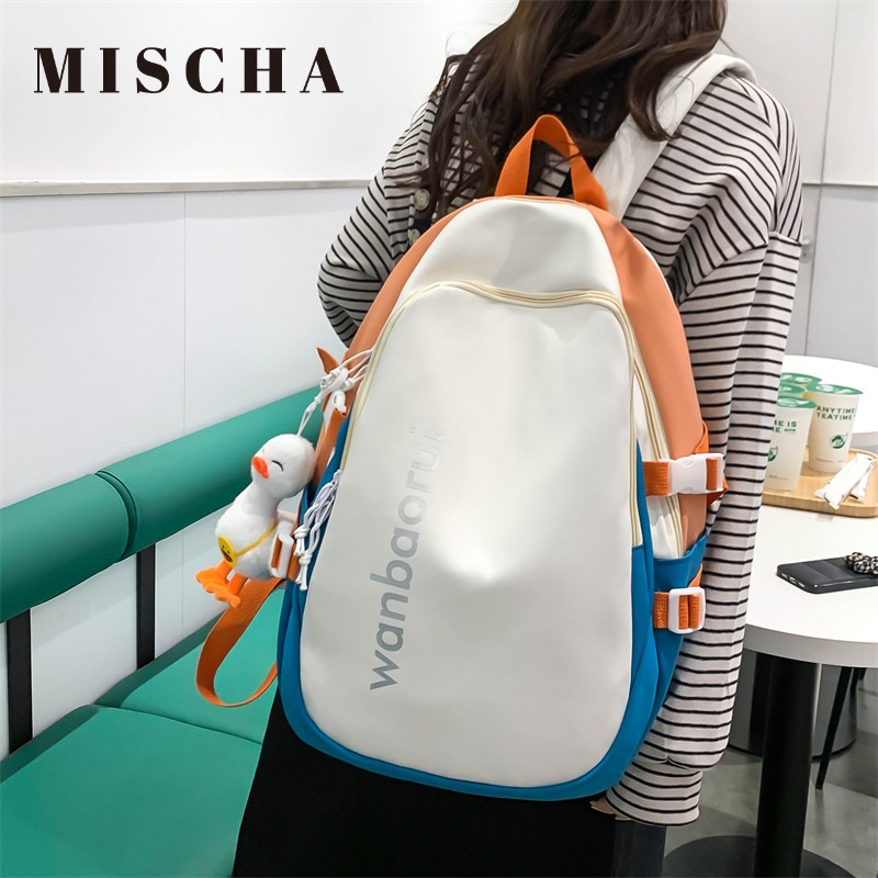 MISCHA Ba Lô Đi Học Cỡ Lớn Chất Liệu Oxford Thiết Kế Đơn Giản Dễ Phối Đồ Thời Trang