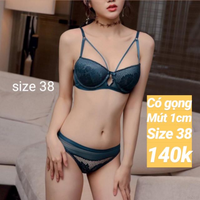 Bộ đồ lót ren nhẹ gợi cảm Set Bra ren quyến rũ Bộ lót trơn ren ít có gọng mút mỏng