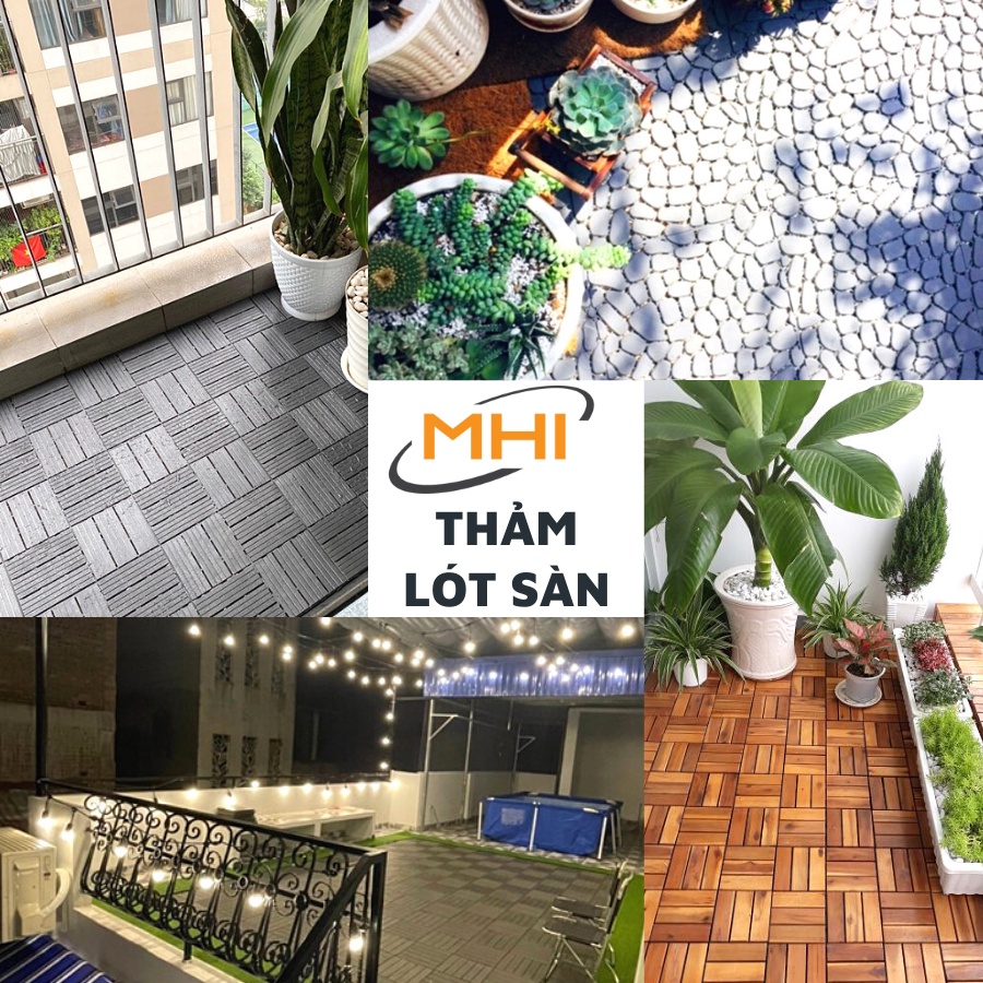 Vỉ Nhựa Lót Sàn Ban Công Kiểu Viên Sỏi MHI- Chuyên dụng cho nhà tắm, bể bơi, sân vườn