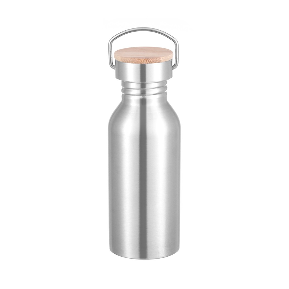 COZEE Portable Bicycle Water Bottles Leak-Proof Stainless Steel Water Bottle Vacuum Single Walled Sports Fitness Bamboo Lid Insulated Metal Flask