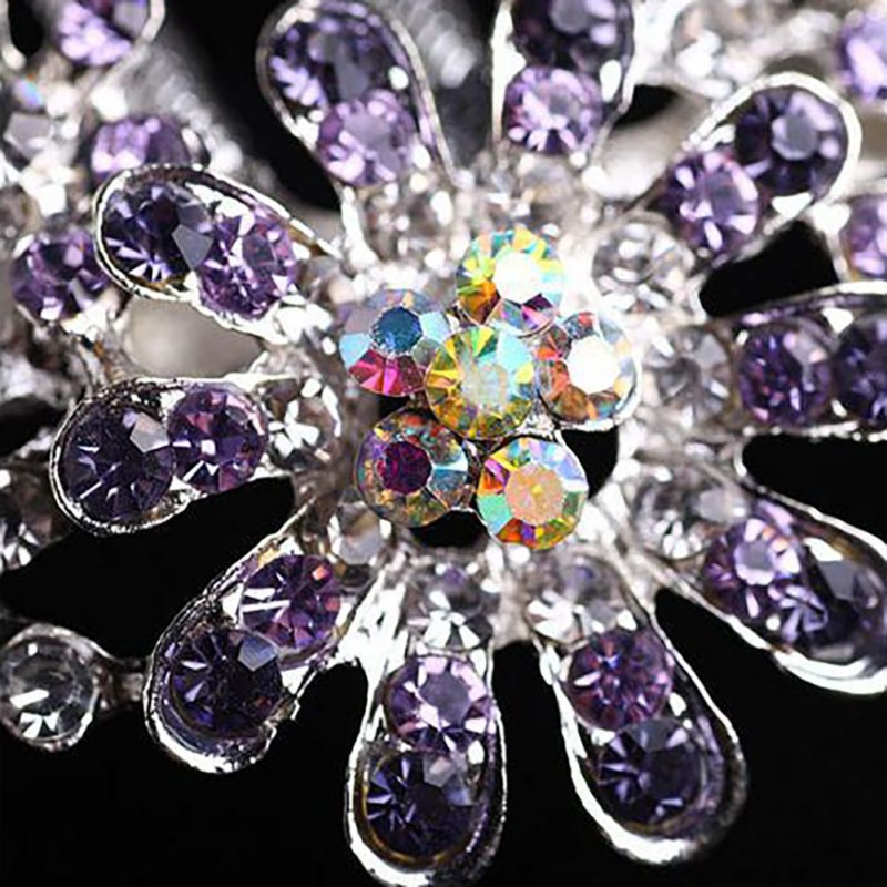 Kẹp tóc kim loại hình hoa đính đá thời trang dành cho nữ