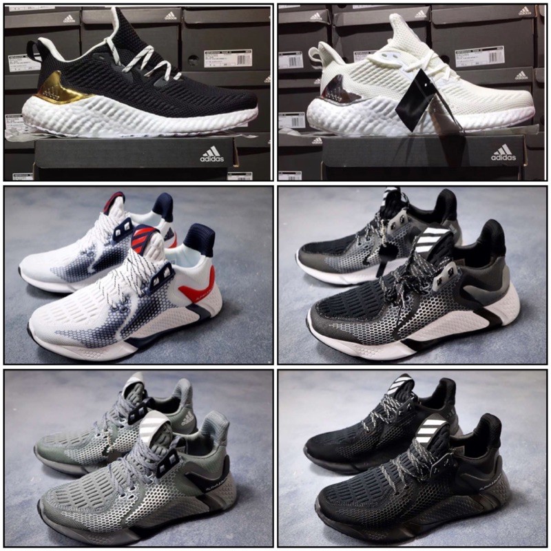 Giày AlphaBounce sneaker thể thao trắng đen mới 2021