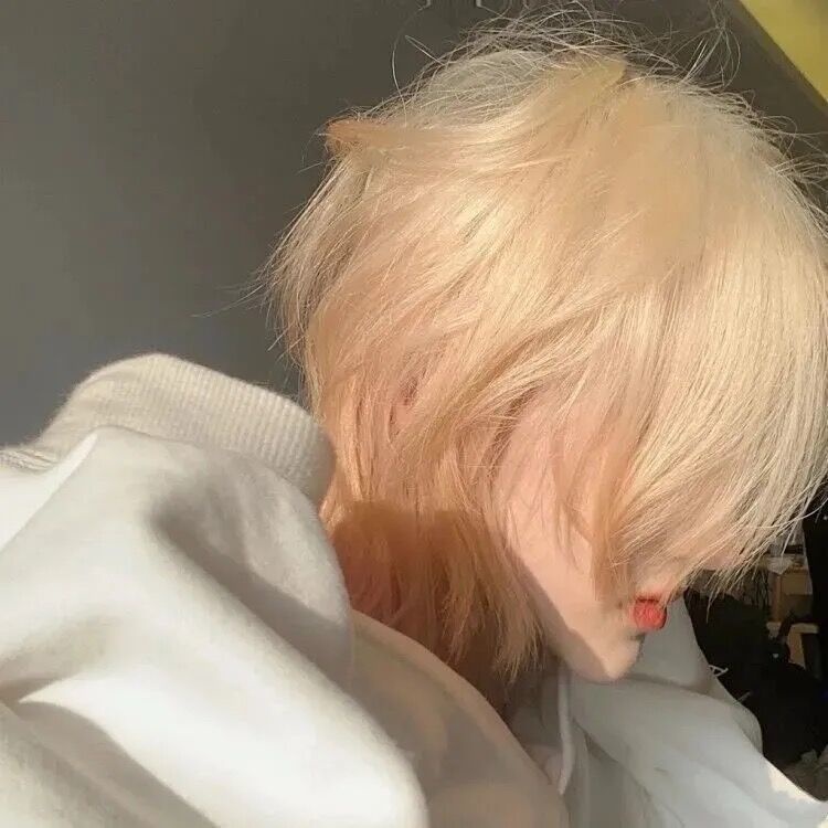 ○Mullet đầu học sinh sói đuôi tóc giả ngắn đầy đủ mũ đội đầu