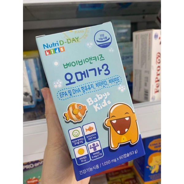 Dầu cá omega 3 Nutri D-day dạng kẹo dẻo dễ ăn dành cho trẻ