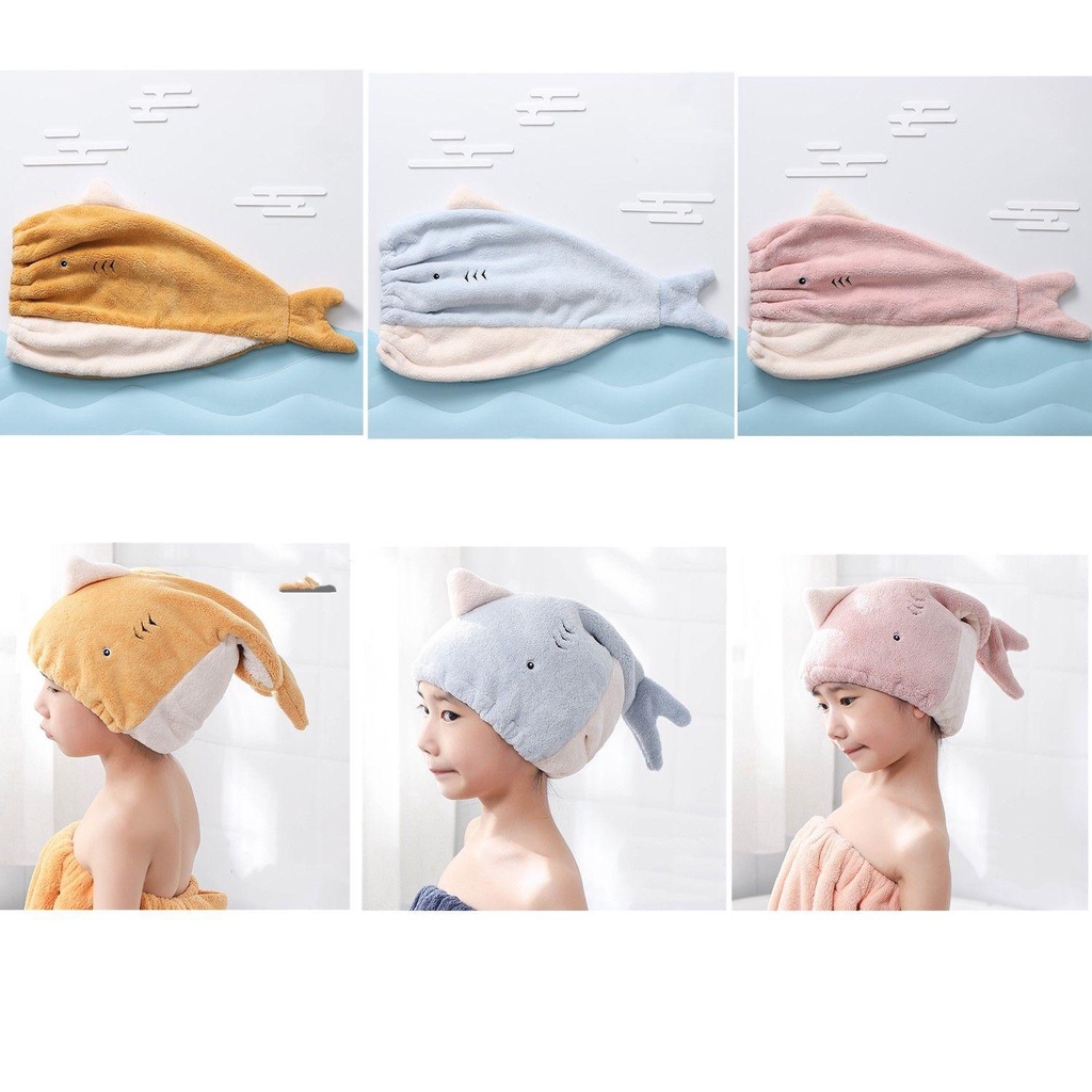 Daphs Mũ Tắm Trùm Đầu Thấm Hút Tốt Nhanh Khô Kiểu Đuôi Cá Cho Người Lớn / Trẻ Em