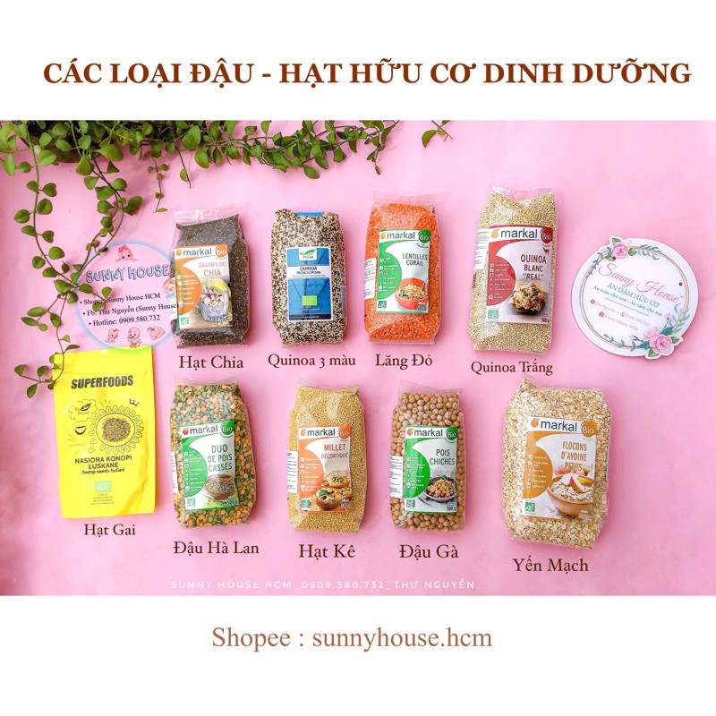 Các Loại Hạt Hữu Cơ Nấu Cháo, Làm Bánh, Sữa Hạt cho bé ăn dặm gói nhỏ dùng thử