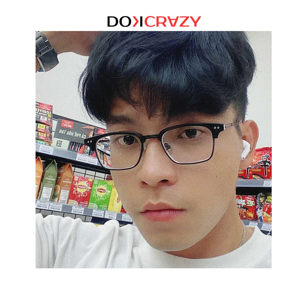 Gọng kính cận nam nữ tròng không độ chống ánh sáng xanh BAKAN DOKCRAZY mắt kiếng thời trang dáng vuông có thể cắt cận | BigBuy360 - bigbuy360.vn