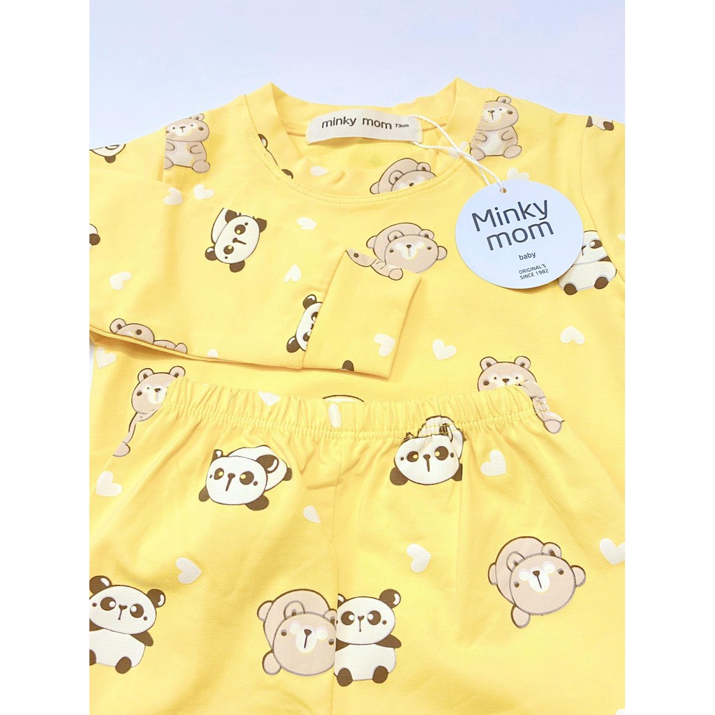 Bộ Cotton 100%  Minky Mom In Họa Tiết con vật - cầu vồng Cho Bé trai và bé gái
