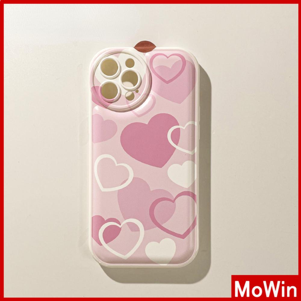 Ốp điện thoại silicon TPU in trái tim hồng túi khí chống sốc thích hợp cho iPhone 11 13 12 Pro Max/ 7Plus xr XS Max