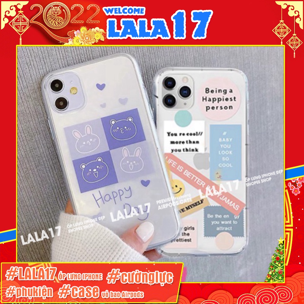 Ốp lưng iphone trong suốt chống ố Happy day đẹp ip/6/6plus/6s/6splus/7/7plus/8/8plus/x/xr/xs/11/12/pro/max/plus/promax