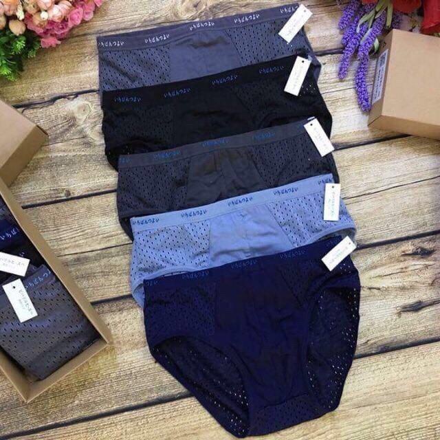 Hộp 5 Sịp Chéo M.u.ji Thông Hơi + Size XL XXL 3XL