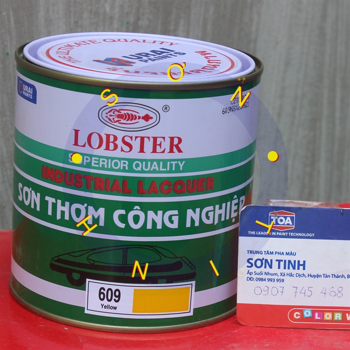 Sơn thơm công nghiệp Lobster màu vàng nghệ 609 - 800ml