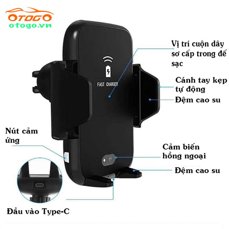 Sạc Không Dây Cao Cấp Tự Động Kiêm Giá Đỡ Trên Ô Tô | BigBuy360 - bigbuy360.vn